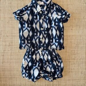 Stylish Blue and White Patterned Kids Set